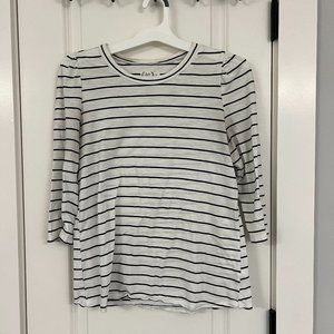 Women's Top - Black and White Stripe